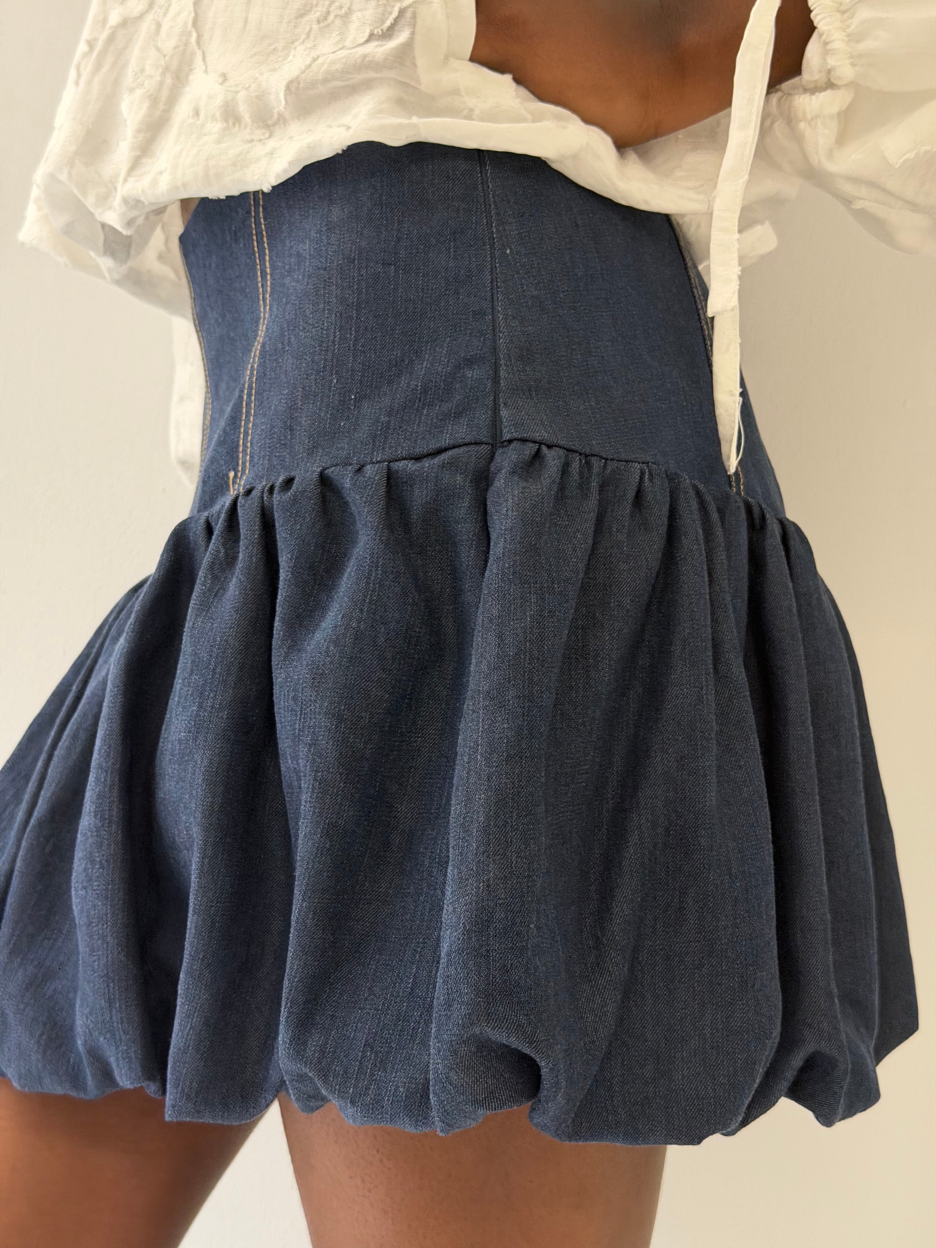 DENIM FAWN BALLOON SKIRT
