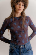PORCH BROWN LONG SLEEVE TOP