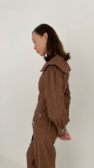 DISTRICT BROWN DENIM SET
