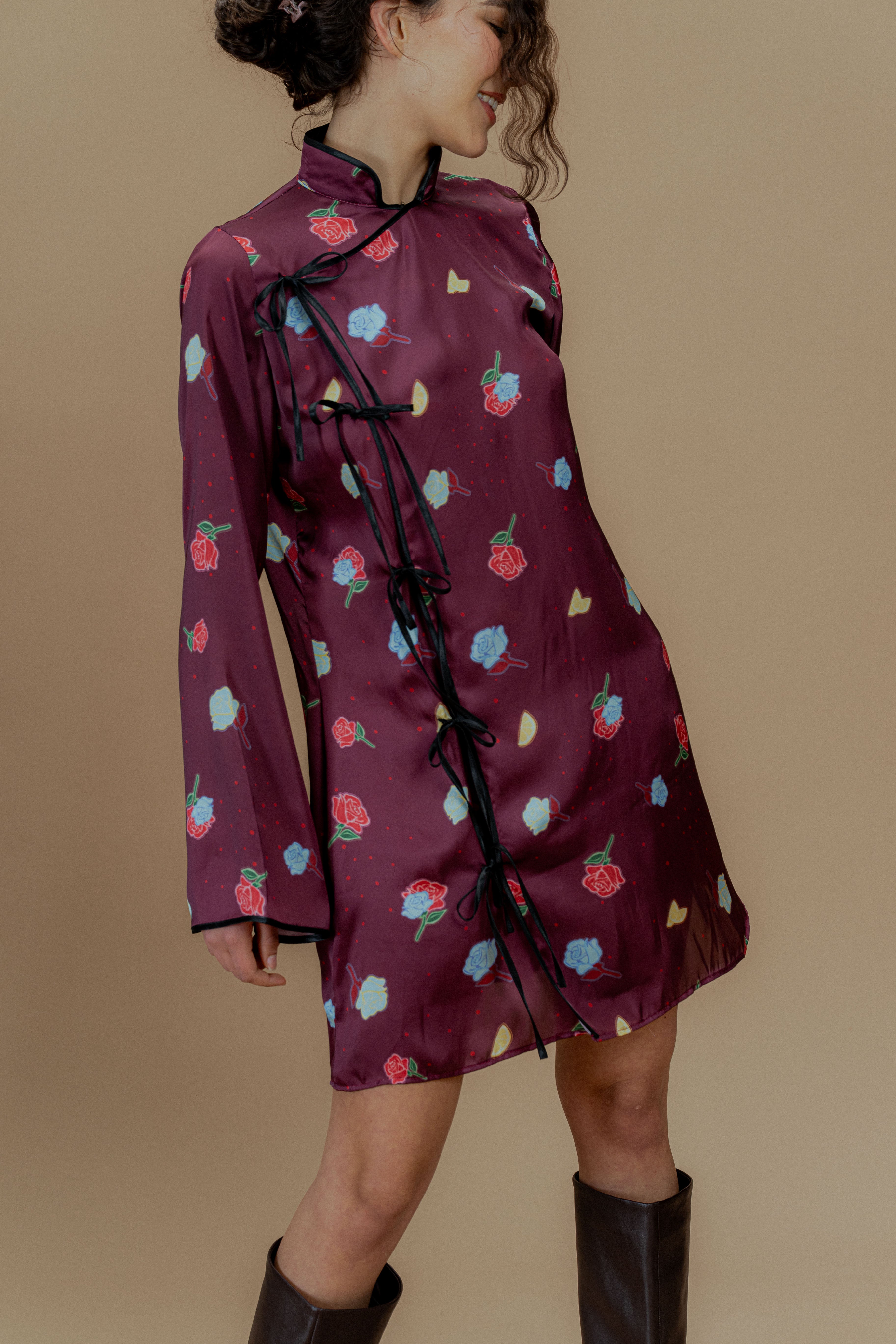 LISA DRESS BURGUNDY