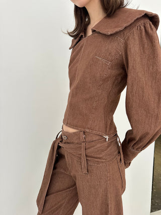 DISTRICT BROWN DENIM SET