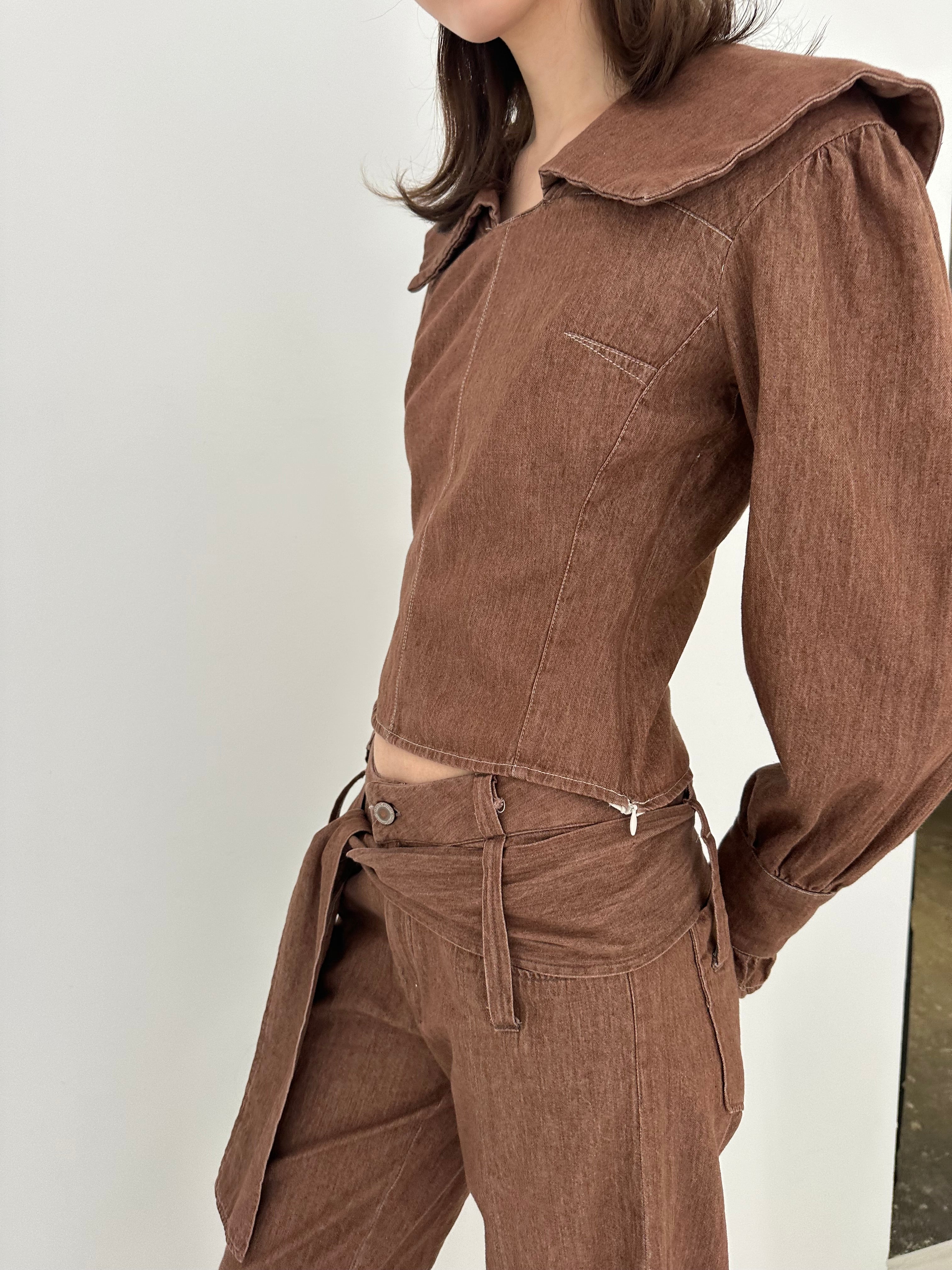 DISTRICT BROWN DENIM SET