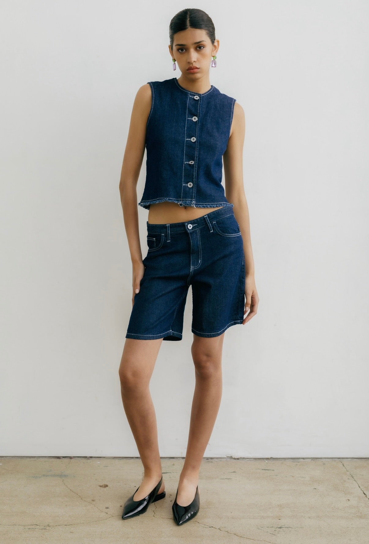 DENIM BERMUDA SET