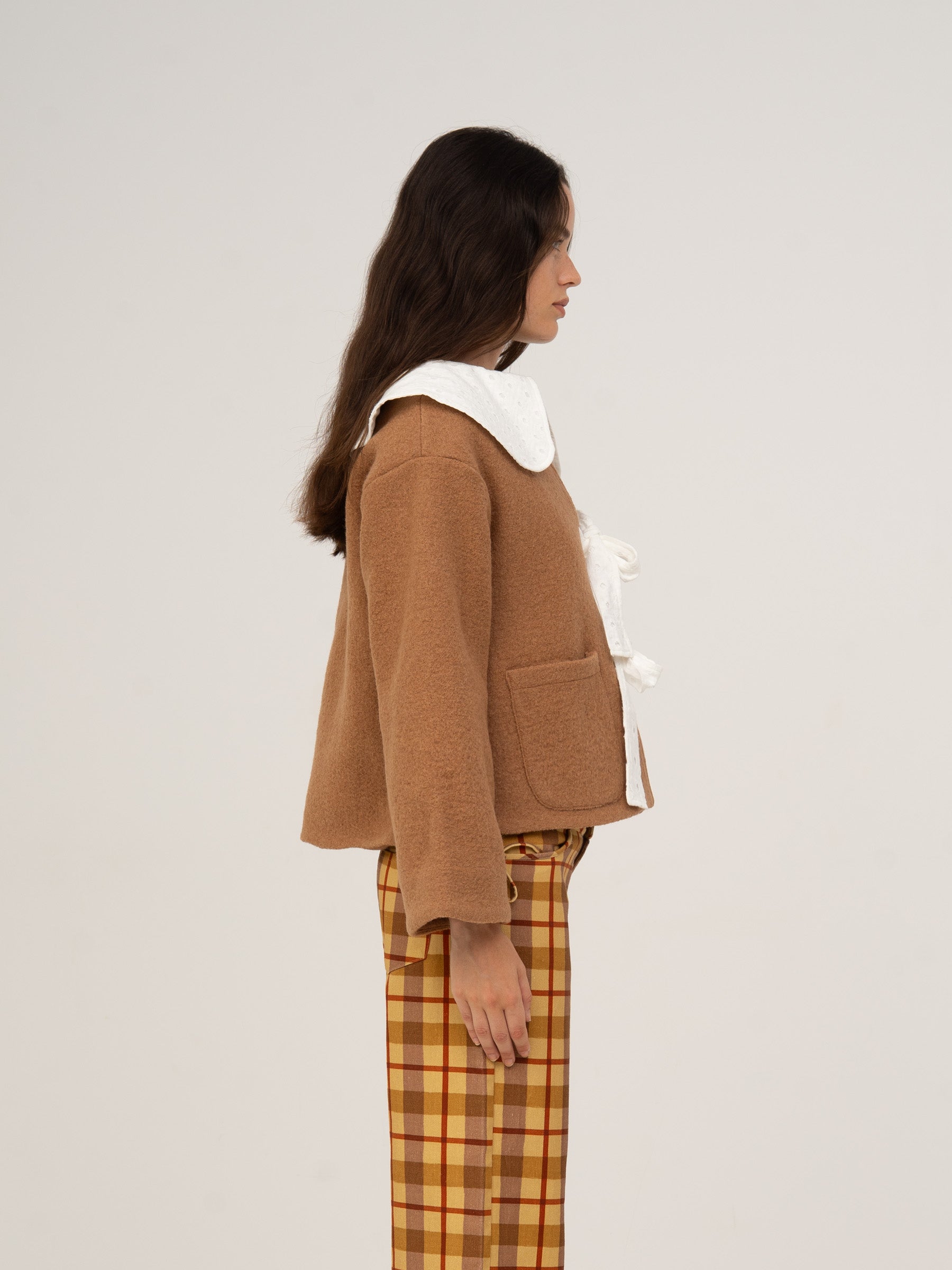 PARFUM COLLAR BROWN JACKET