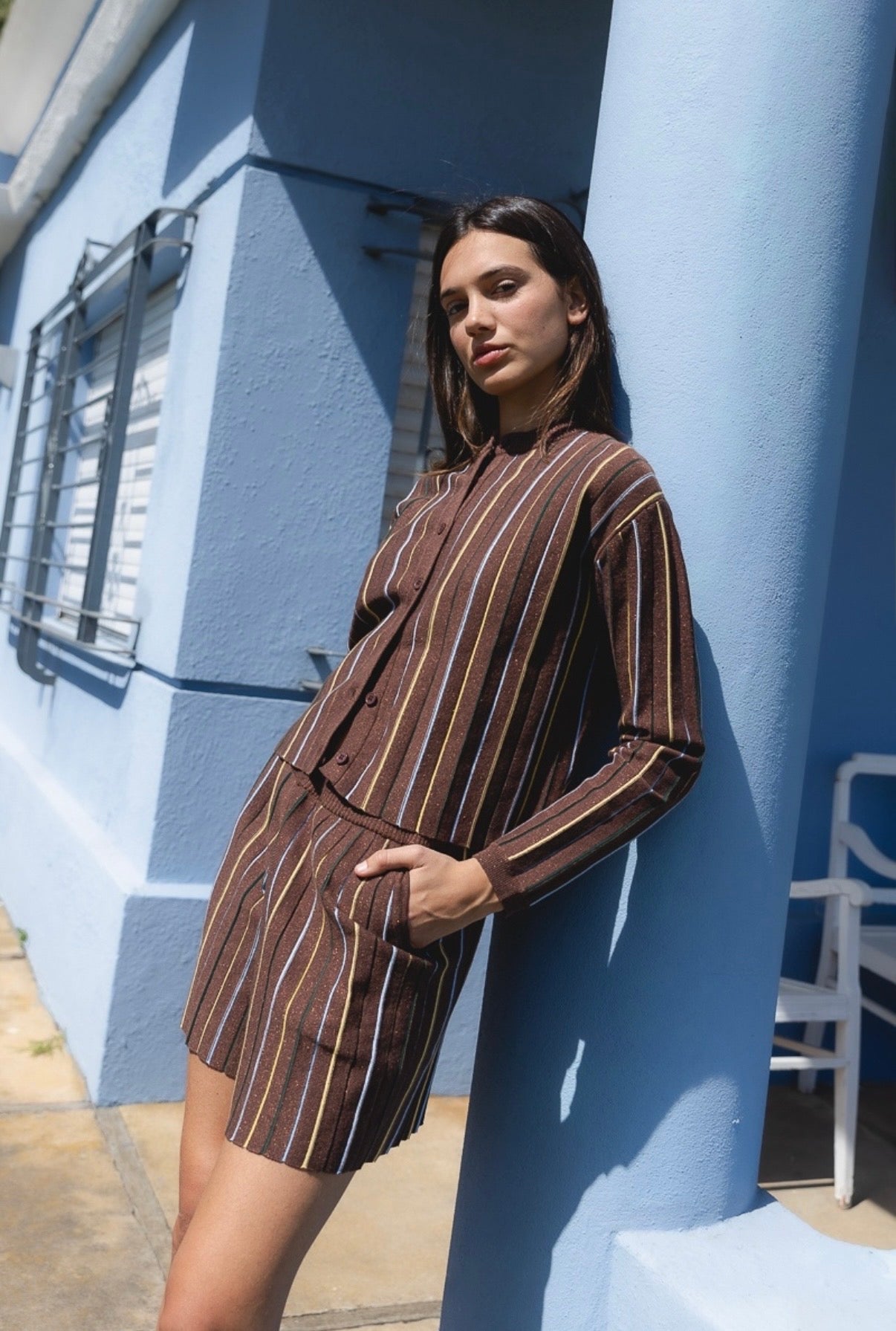 INA SHORT SET - BROWN