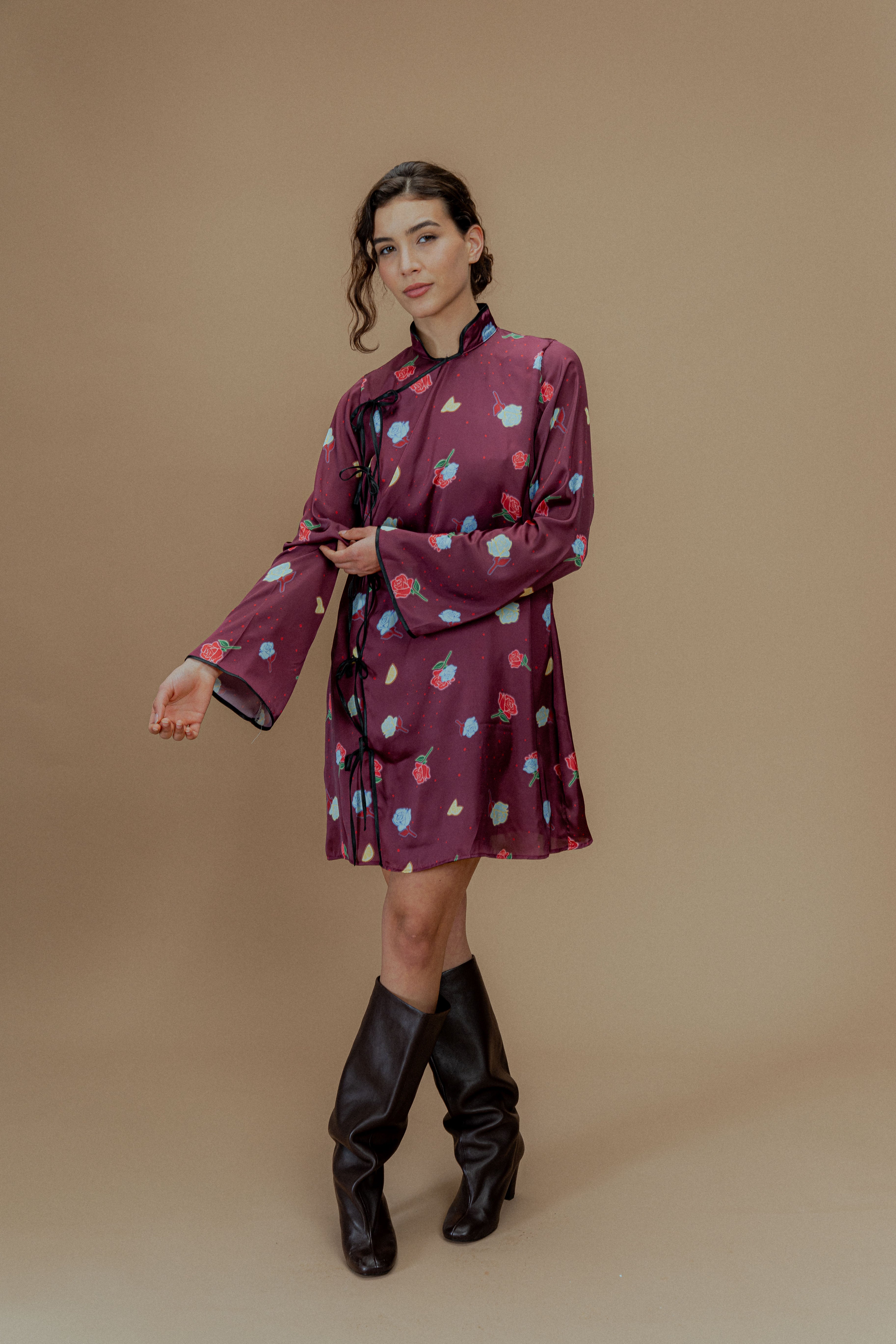LISA DRESS BURGUNDY