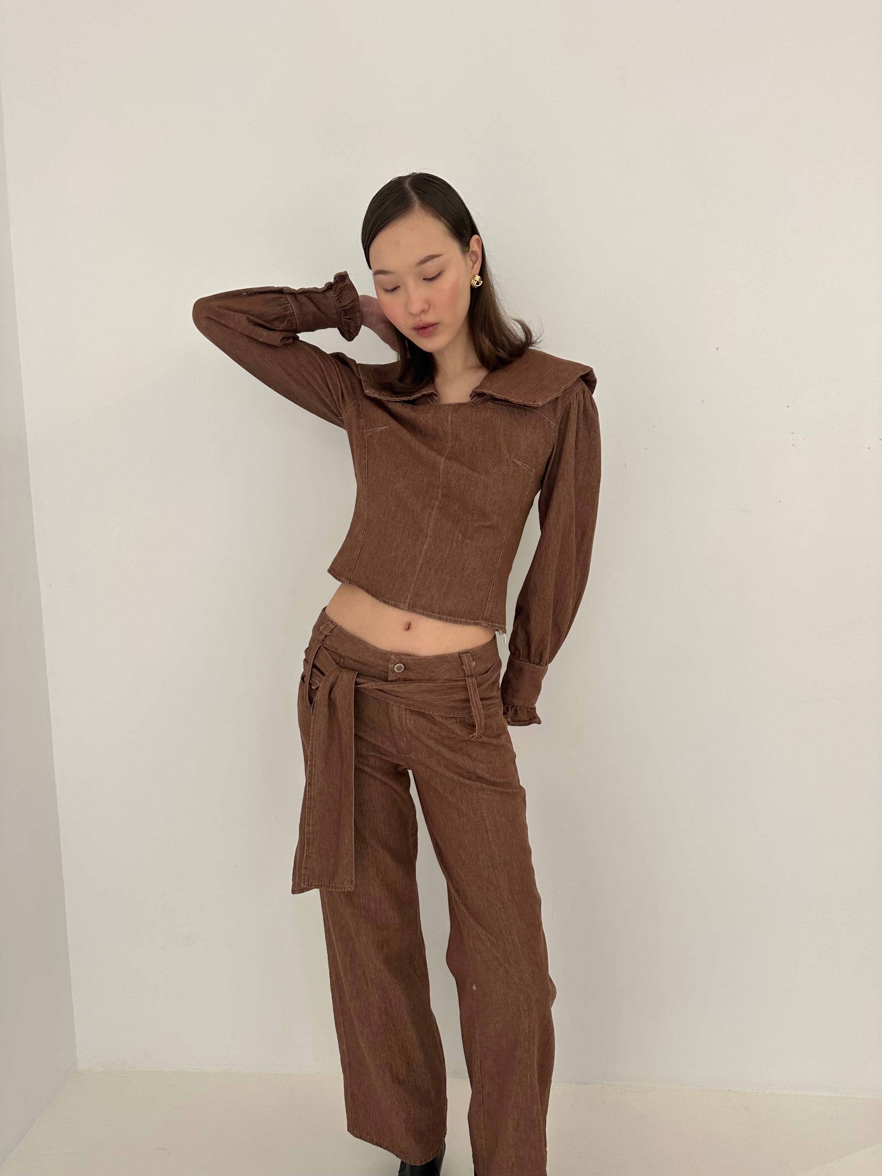 DISTRICT BROWN DENIM SET