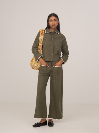 BETTY PLAID GREEN SET