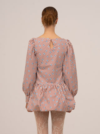 DOLL RED STRIPED MINI DRESS