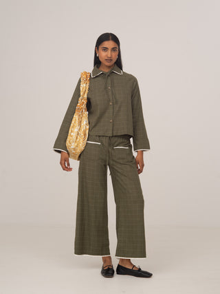 BETTY PLAID GREEN SET