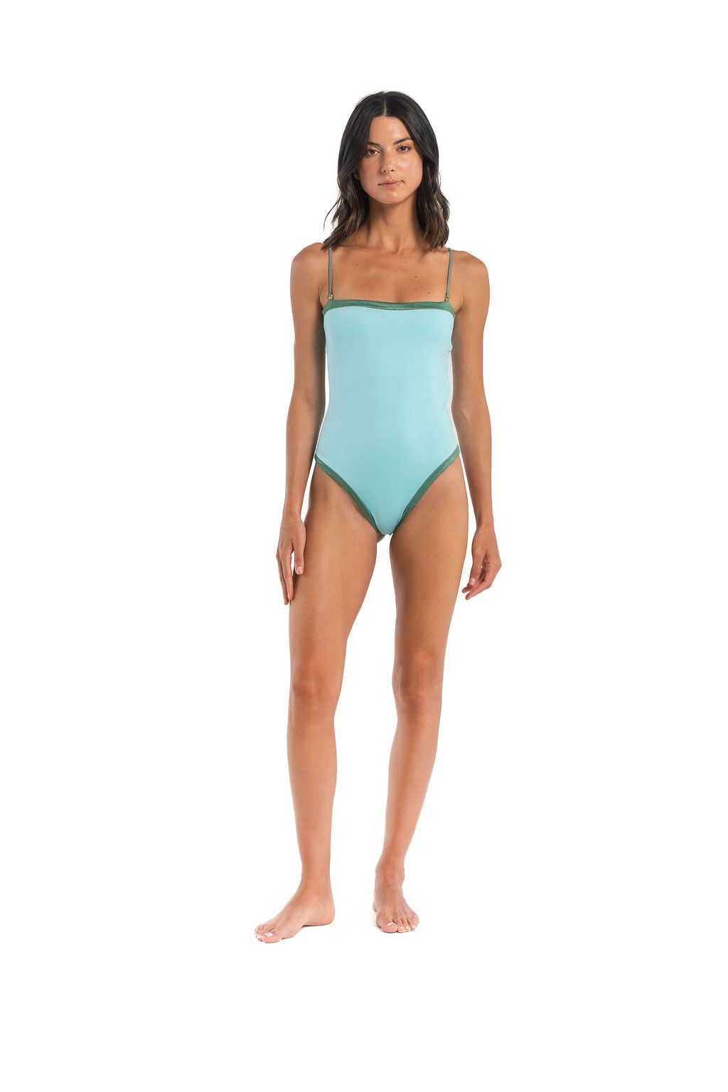 TINA ONE-PIECE — CYAN/GREEN