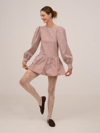 DOLL RED STRIPED MINI DRESS