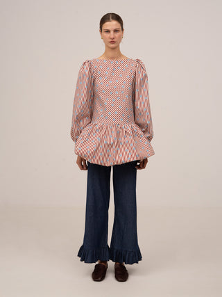 DOLL RED STRIPED MINI DRESS