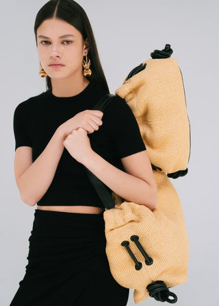 MAXI CROISSANT— RAFFIA NEGRO