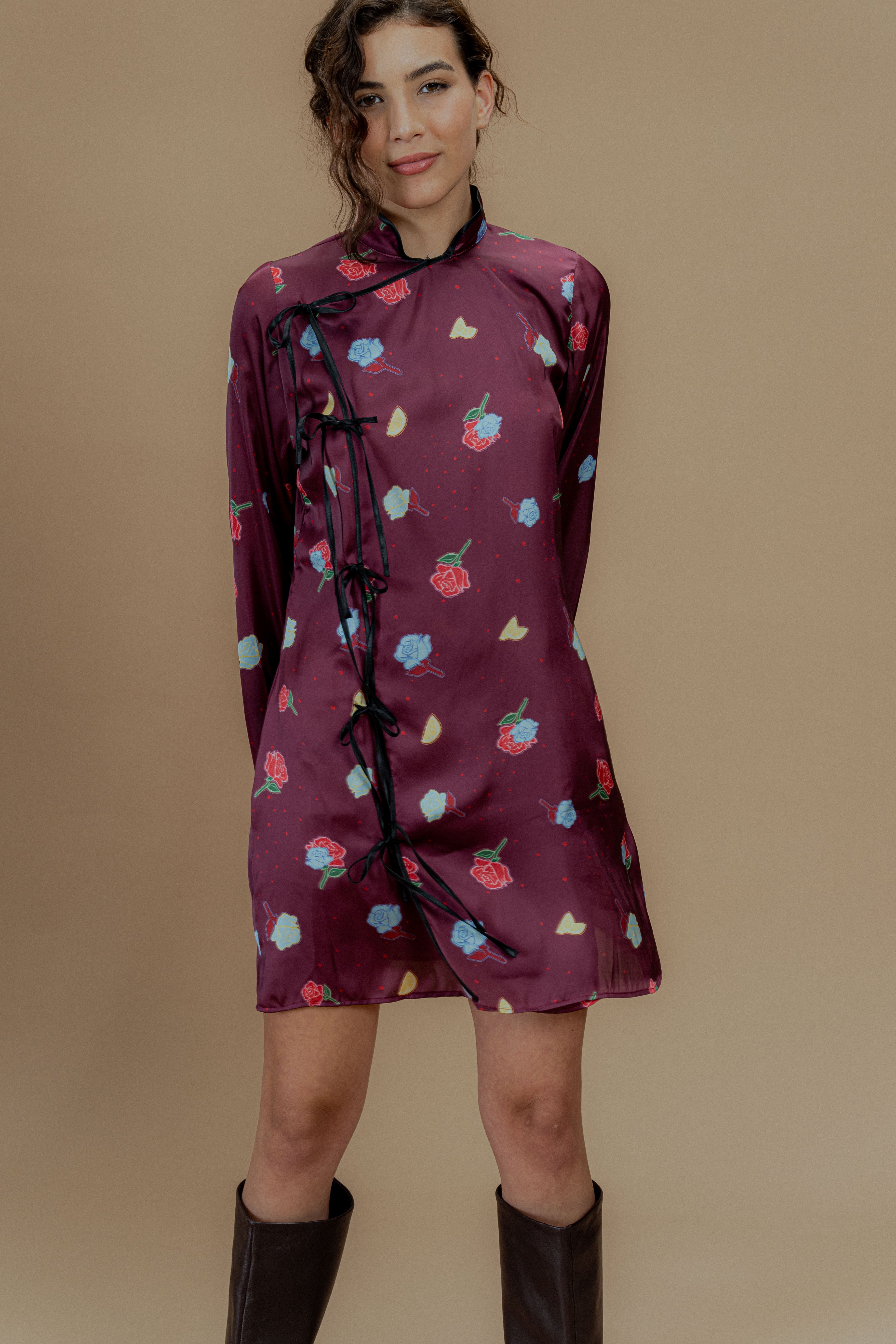 LISA DRESS BURGUNDY