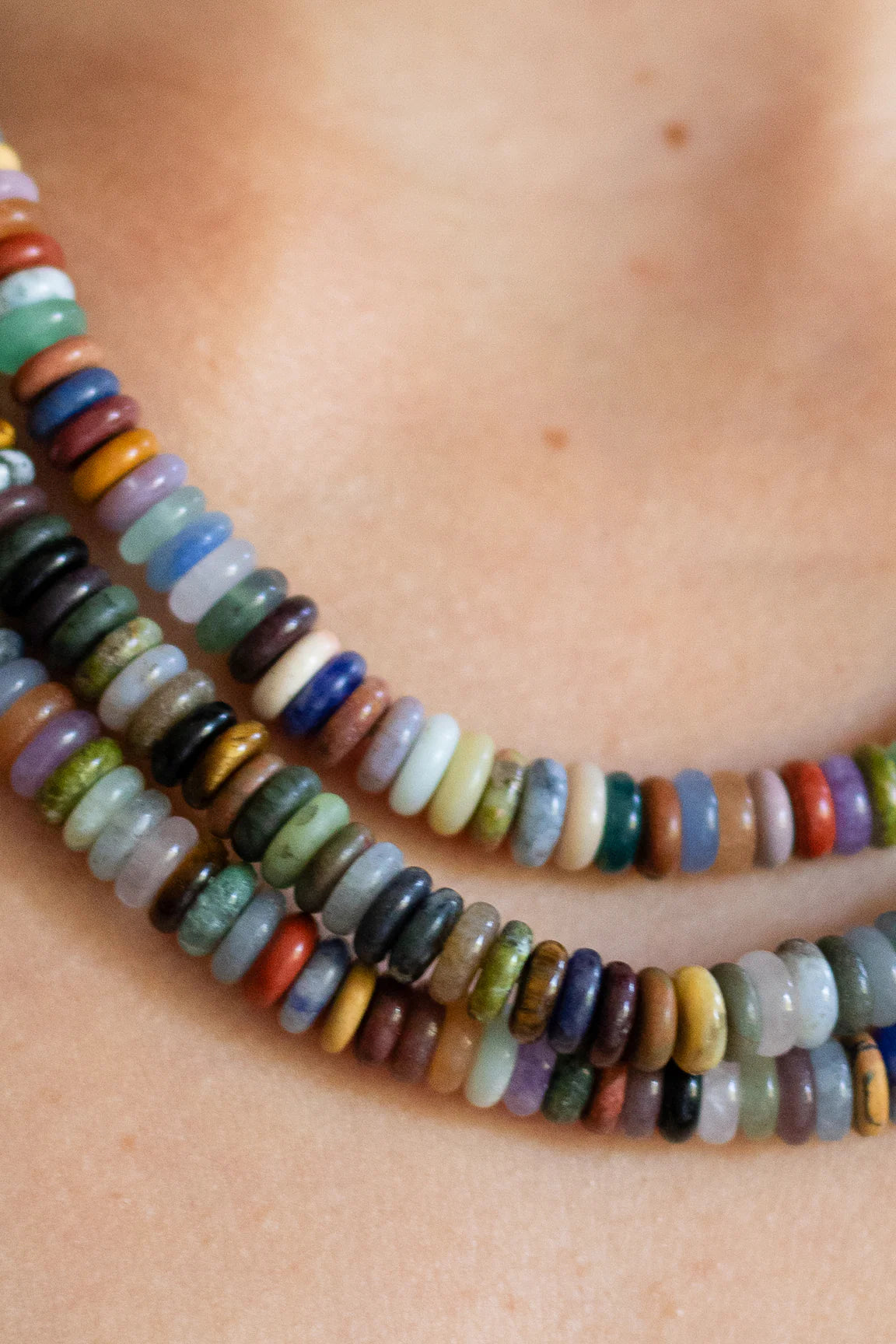Stone Necklace - Polychrome Rondelle
