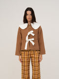 PARFUM COLLAR BROWN JACKET