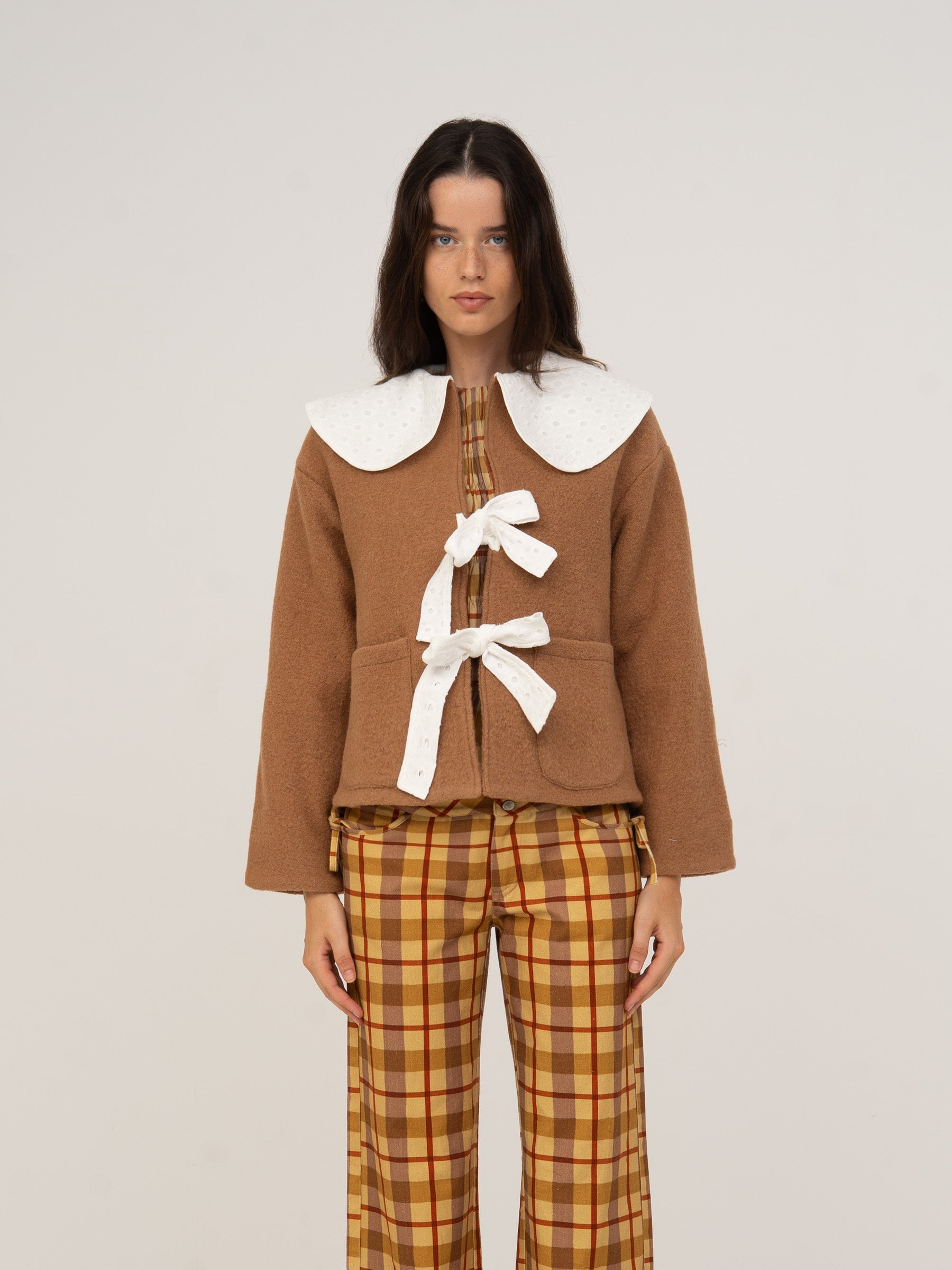PARFUM COLLAR BROWN JACKET