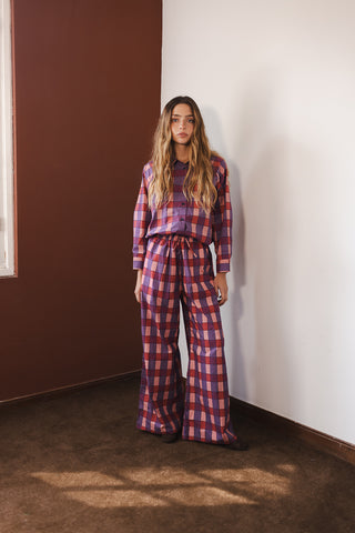 DING GINGHAM SET - PURPLE