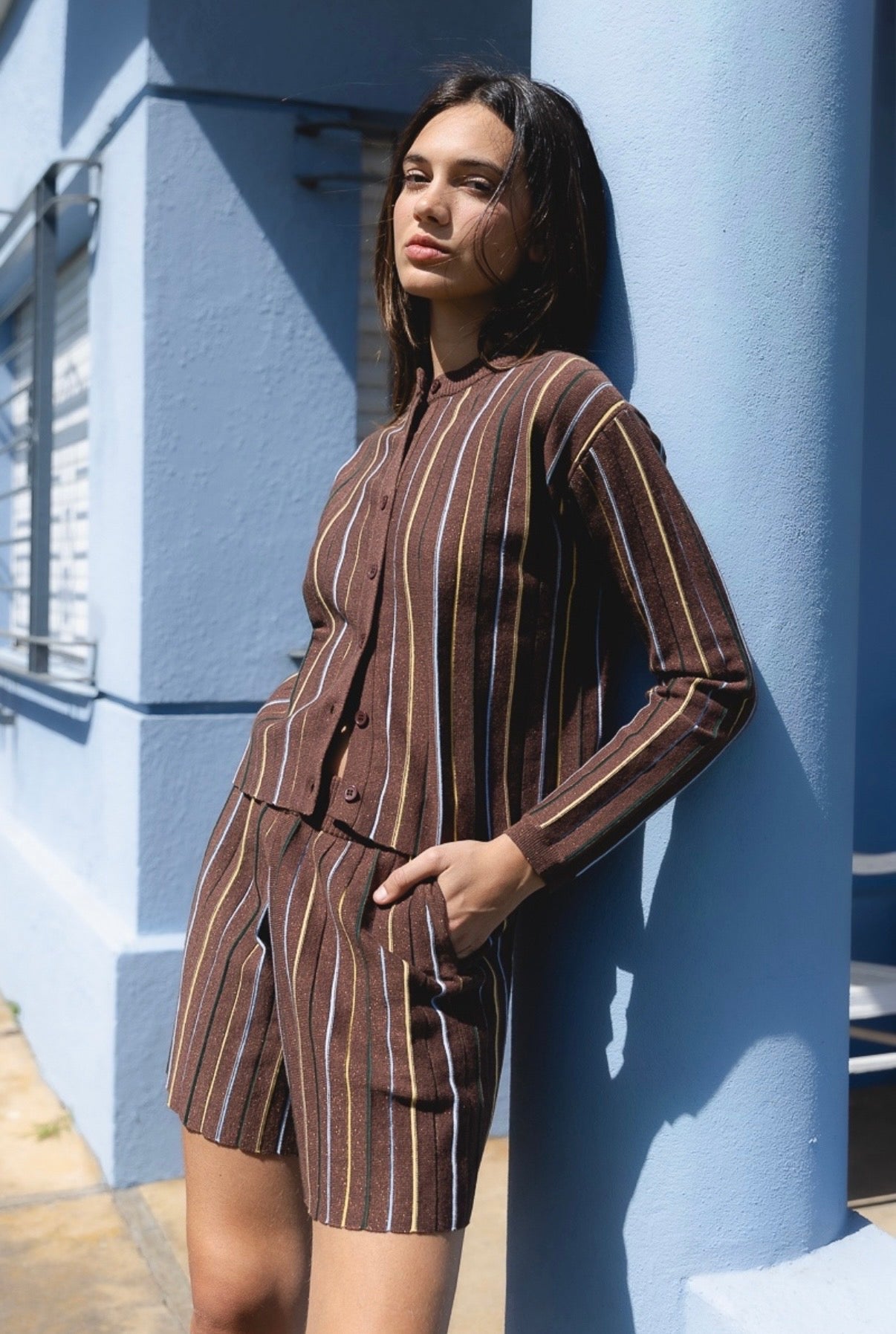 INA SHORT SET - BROWN