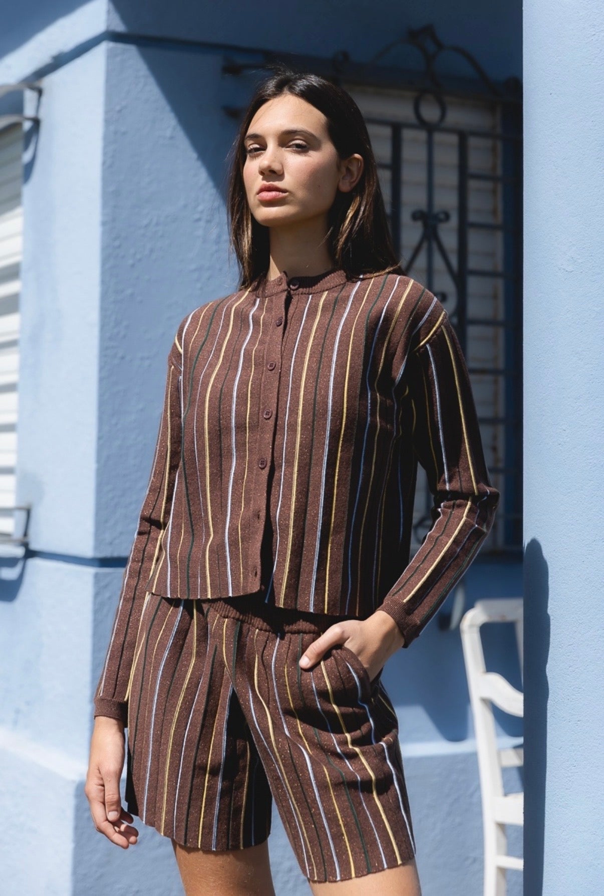 INA SHORT SET - BROWN