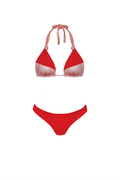 SENIA TRIANGLE BIKINI — RED/PINK