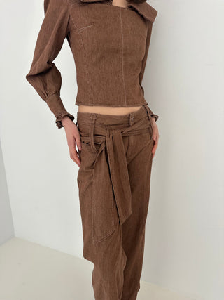 DISTRICT BROWN DENIM SET