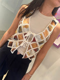 ‘RETAZOS’ VEST PAPAYA