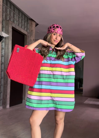 RAINBOW SHIRT DRESS