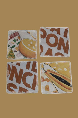 SET DE 4 POSAVASOS - PAPAYA