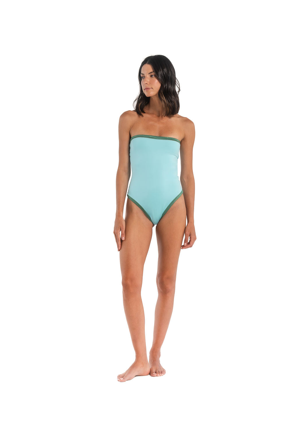 TINA ONE-PIECE — CYAN/GREEN
