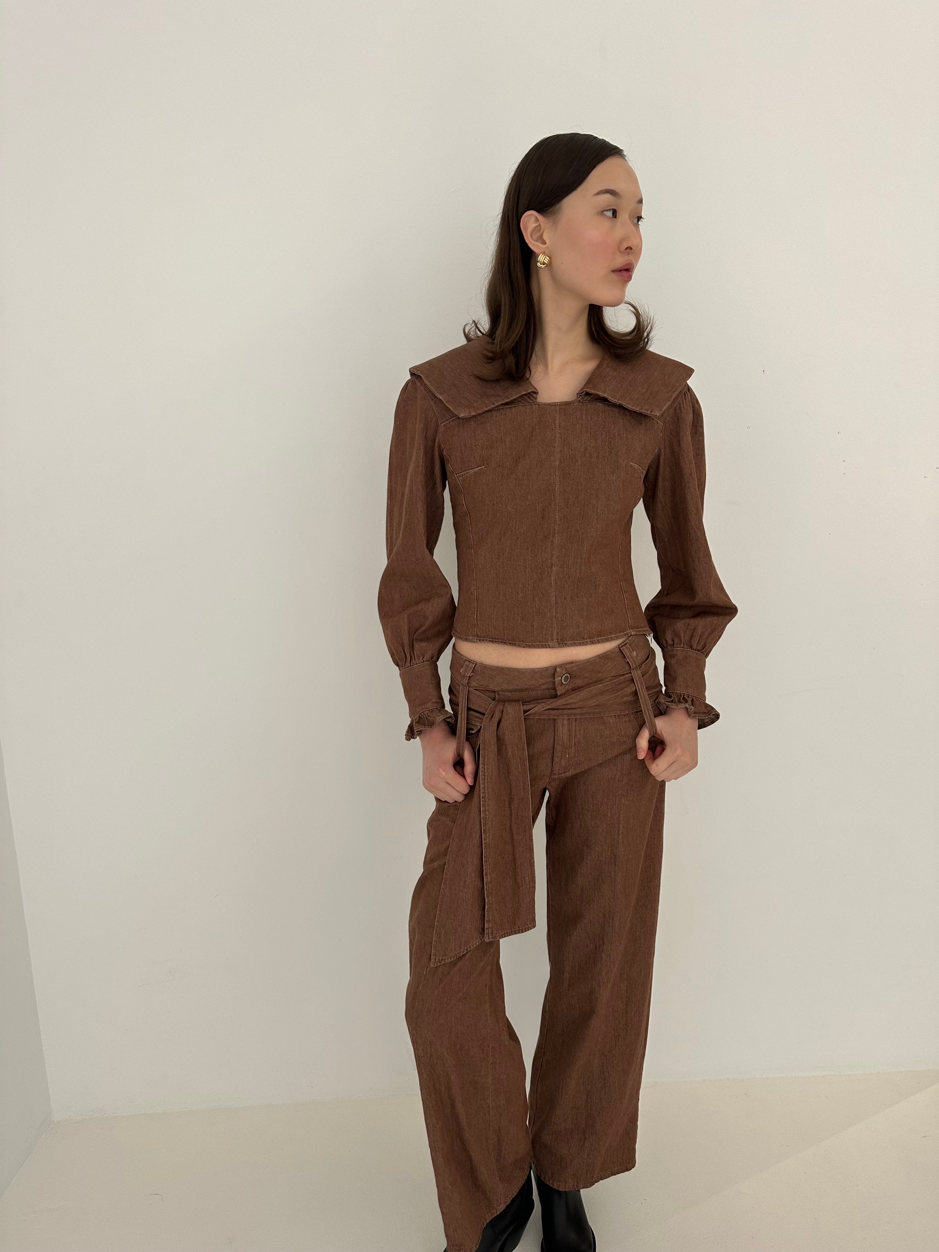 DISTRICT BROWN DENIM SET
