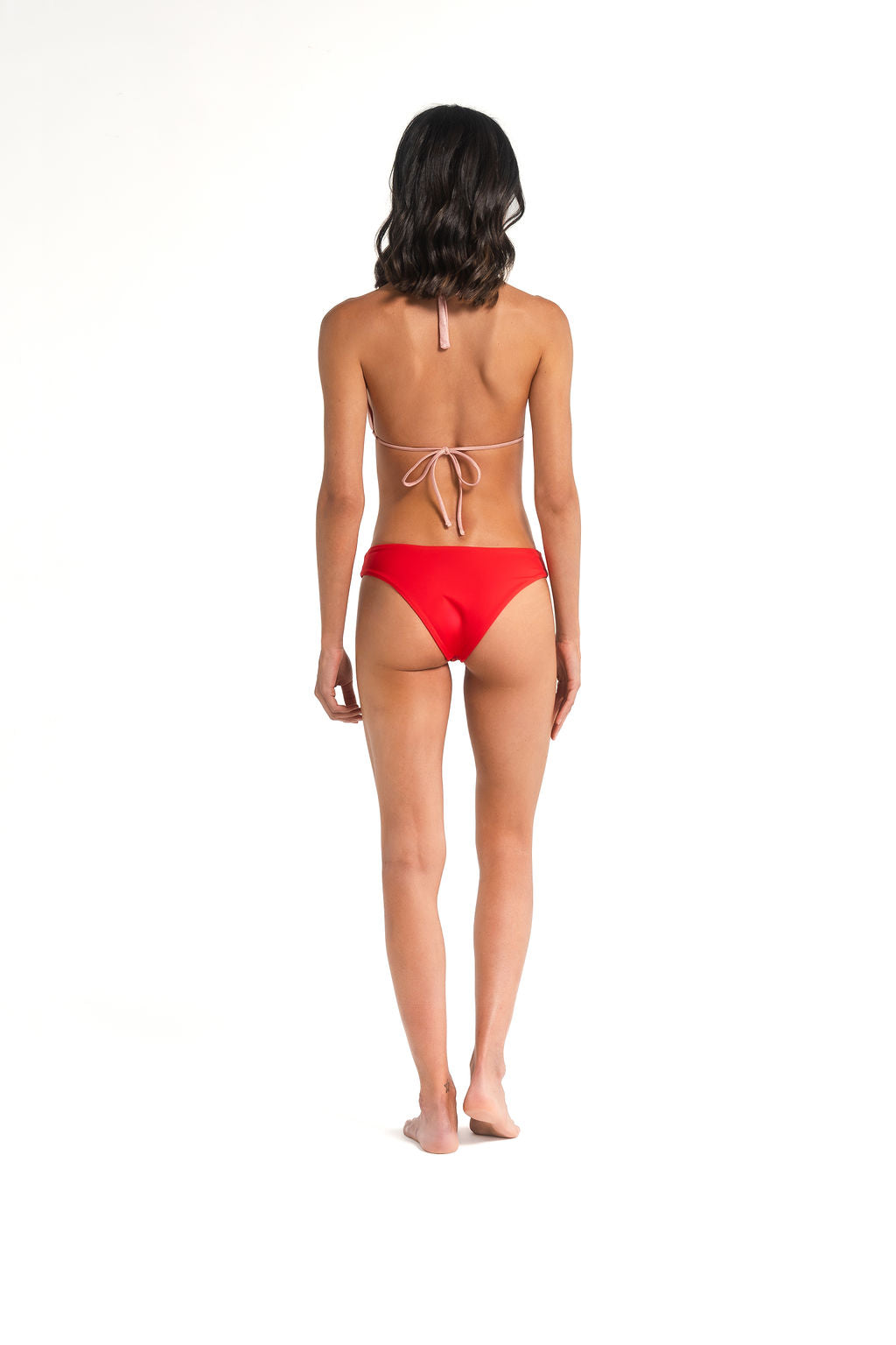 SENIA TRIANGLE BIKINI — RED/PINK