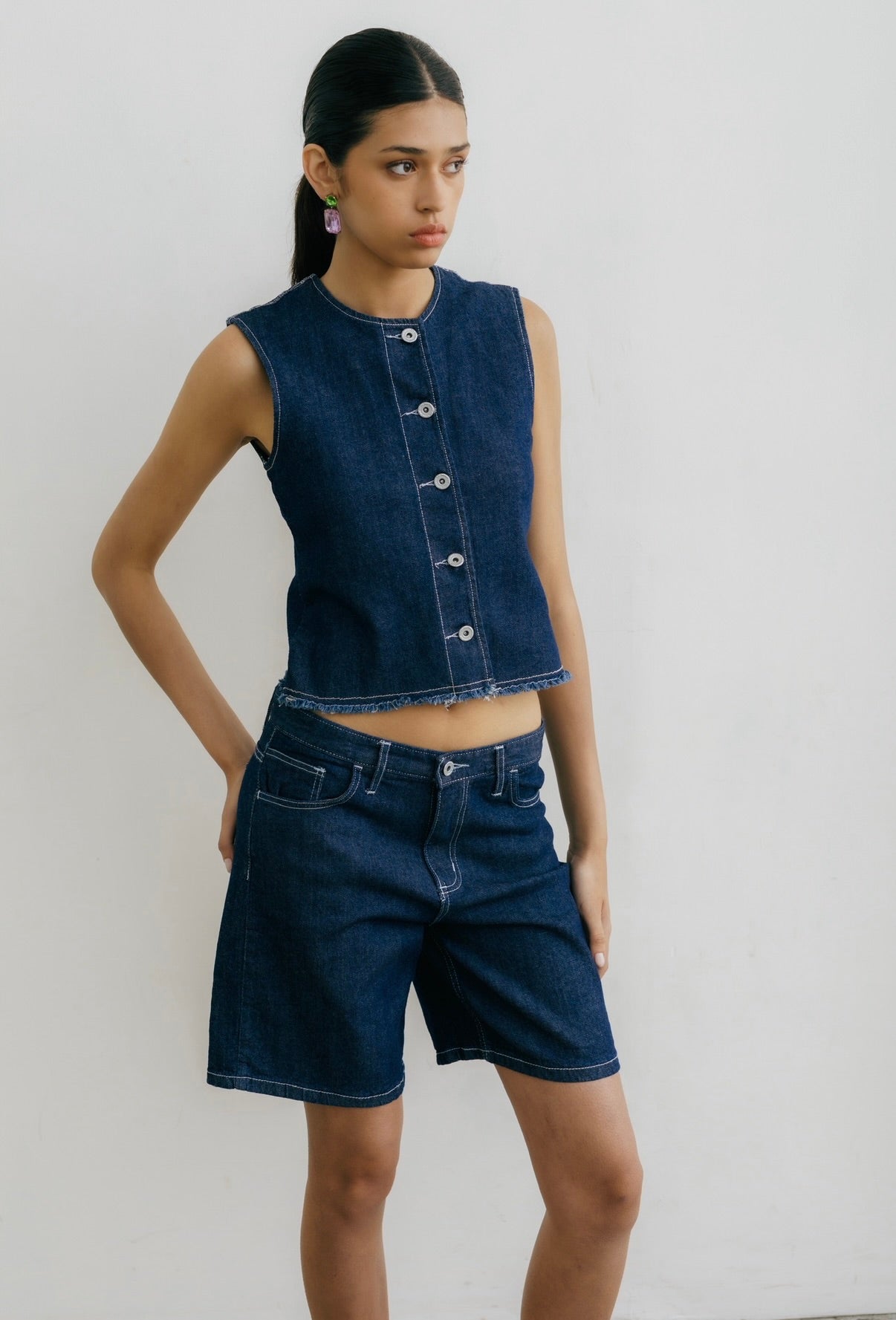 DENIM BERMUDA SET