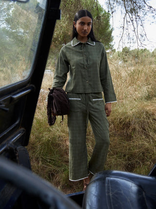 BETTY PLAID GREEN SET