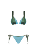 LINA TRIANGLE BIKINI — CYAN/GREEN