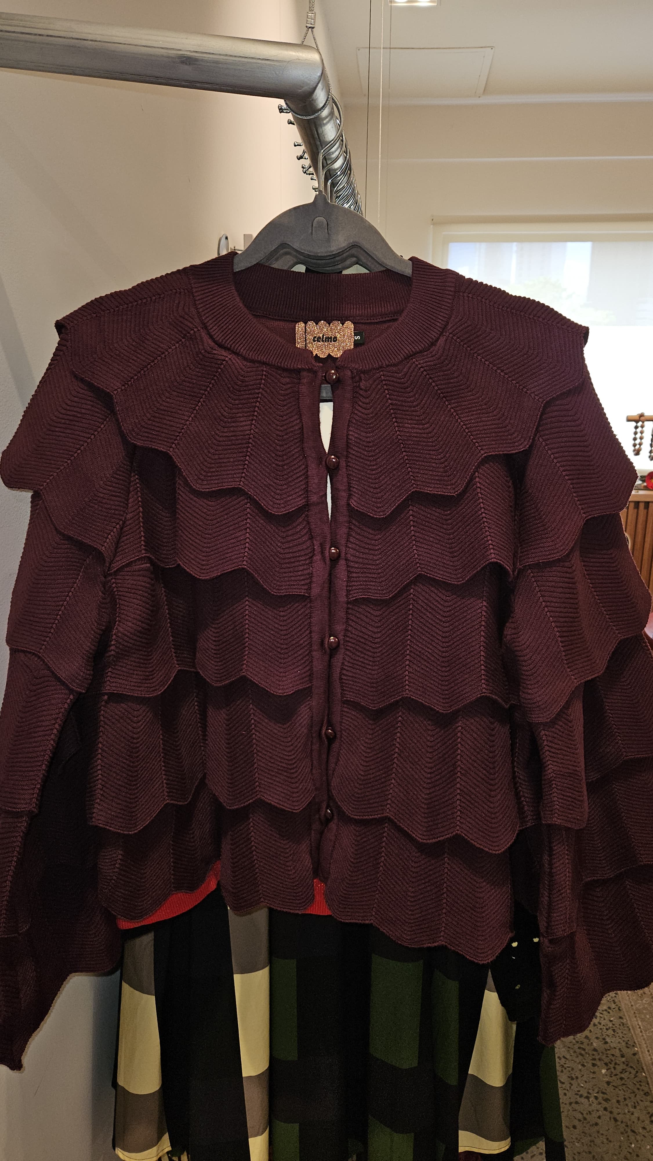 VOLADOR CARDIGAN — BURGUNDY